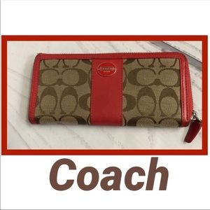 Brown and Orange Coach Wallet